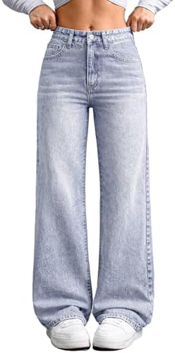 Baggy Jeans for Woman High Waisted Wide Leg Stretchy Denim …