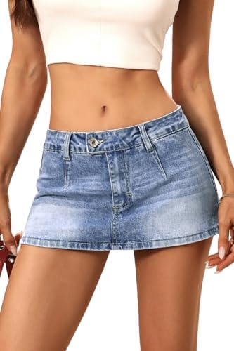 Denim Mini Skirt for Women Stretch