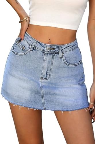 Jean Skirt for Women Denim Mini Skort Shorts Underneath Y2k…