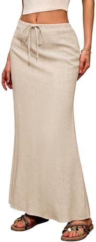 Linen Flared Maxi Skirt