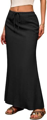 Linen Flared Maxi Skirt