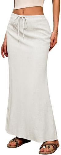 Linen Flared Maxi Skirt