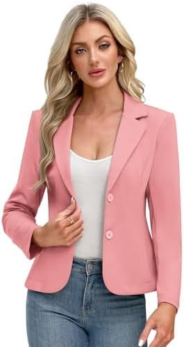 Stretch Knit Blazers for Women Business Casual Lapel Collar…